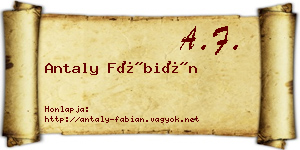 Antaly Fábián névjegykártya